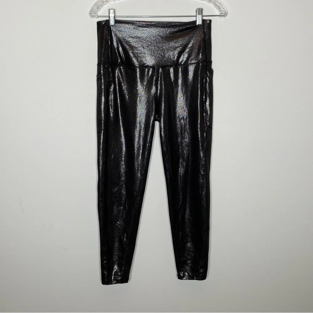 DSG Black Sliver Metallic Side Pocket Leggings
